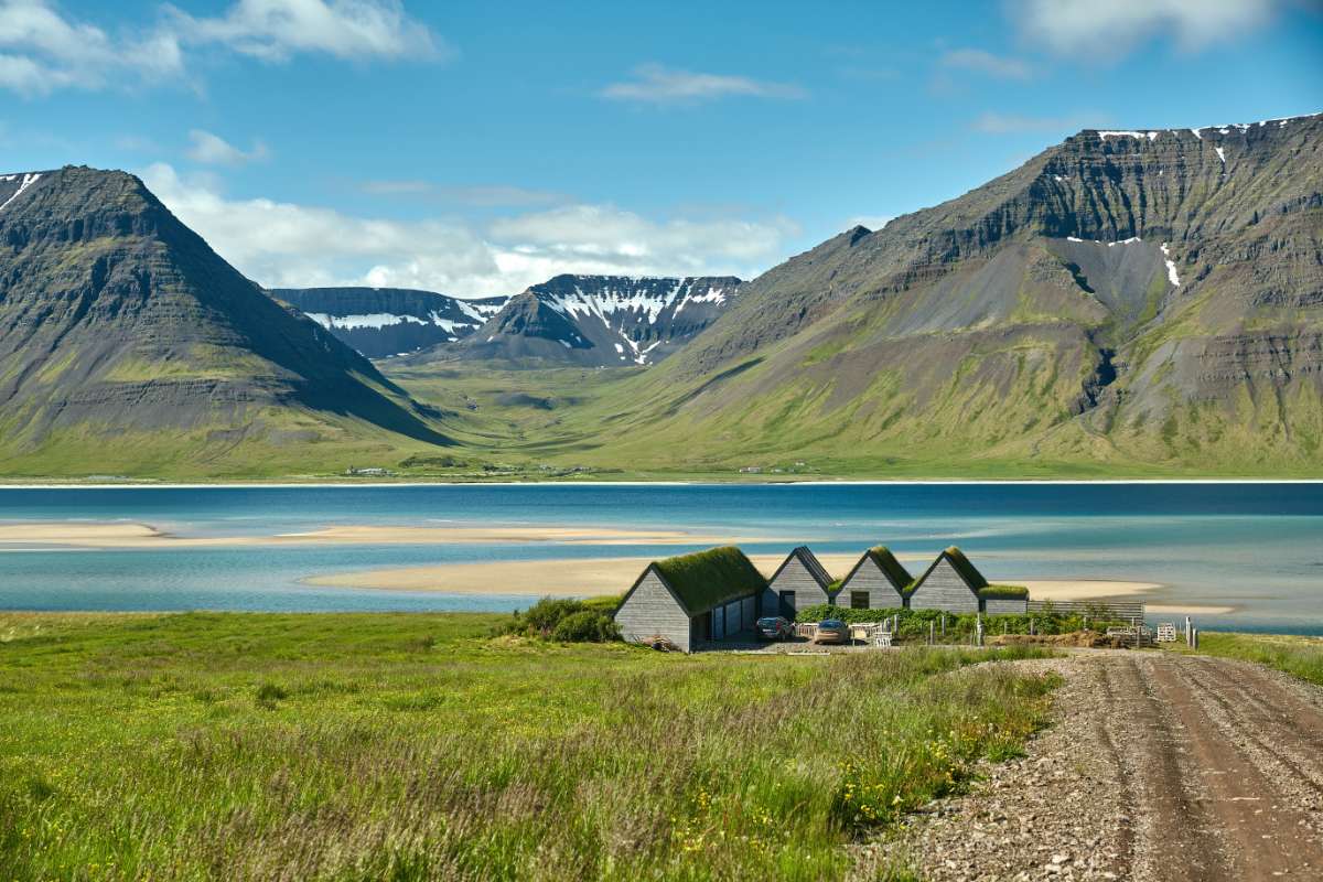Green mountains of Iceland's highlands