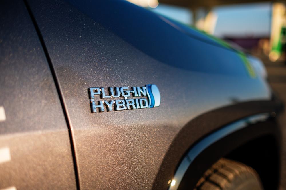 EV rental road trip in Iceland Close up of a Plug-in hybrid vehicle