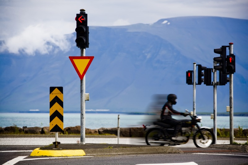 standard traffic lights in Iceland in the capital Reykjavik