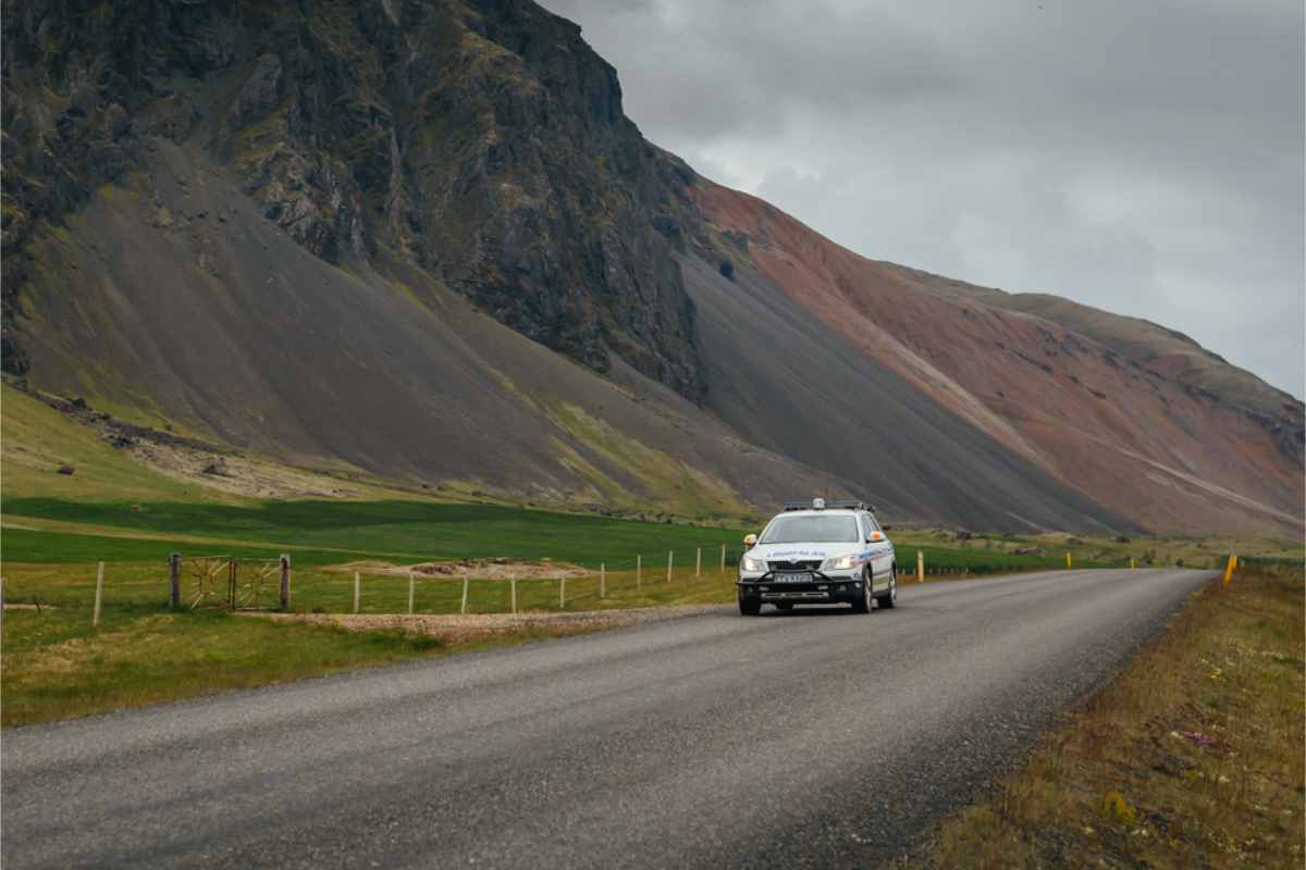 Icelandic police patrolling the roads