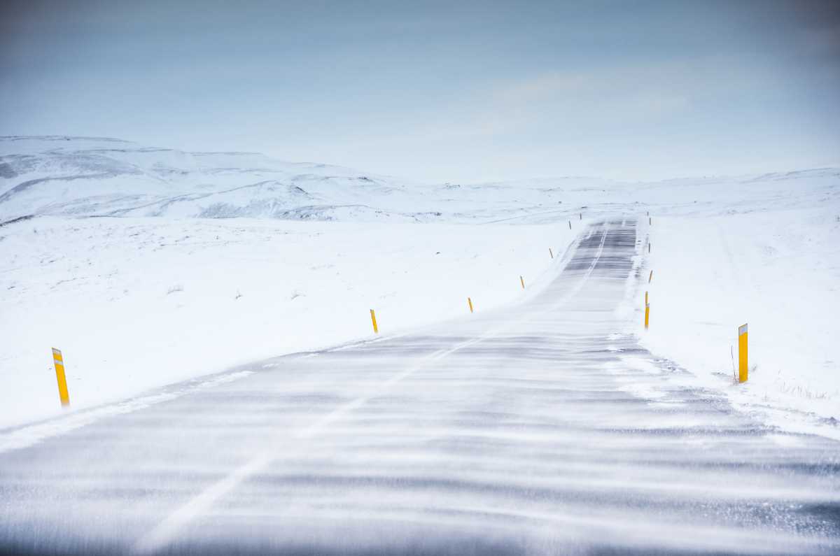 Wintry road conditions