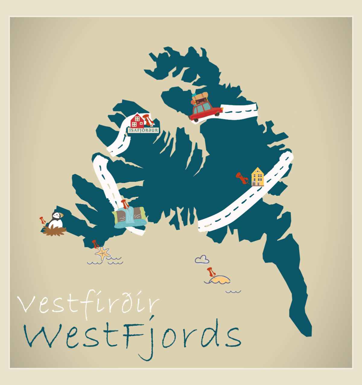 Westfjords map