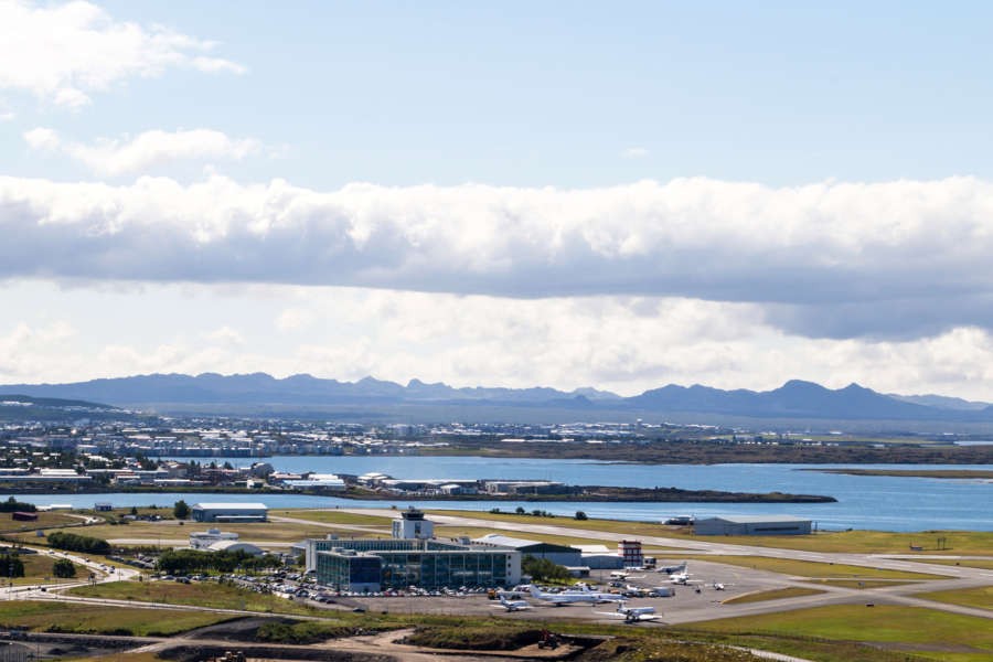 areal and panoramic view of Reykjavik Iceland airport