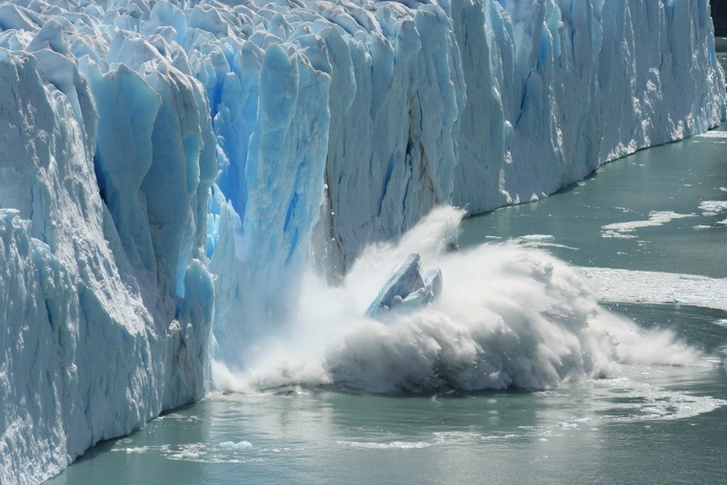 Blocks of ice melting off main glaciers cap - Okjokull glacier
