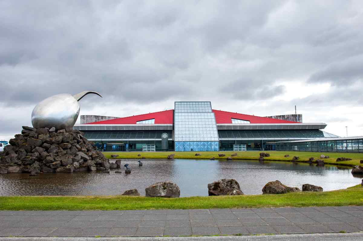 Plane landing at Keflavik Airport