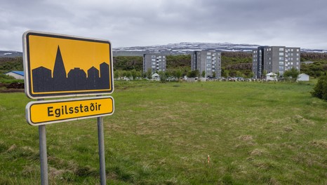entrance of a city road sign iceland