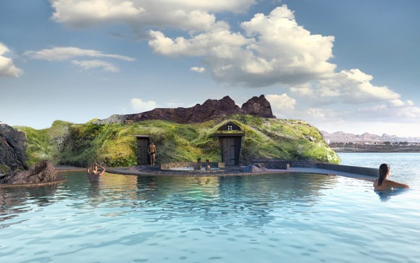 Bathing area of Icelands Sky Lagoon