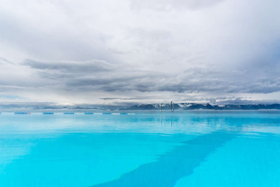 infinite pool at Hofsos in north Iceland