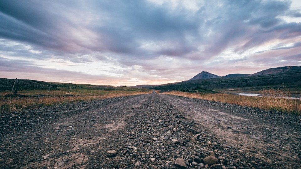 gravel road in Iceland these roads are common therefore car insurance in Iceland is recommended