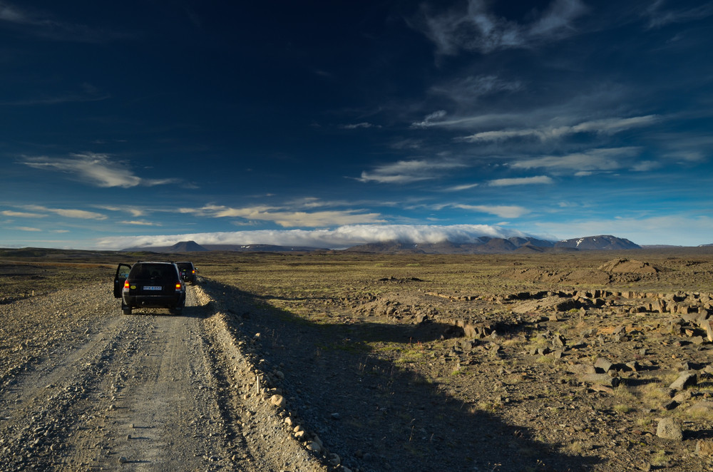 unpaved 4x4 road in Iceland 