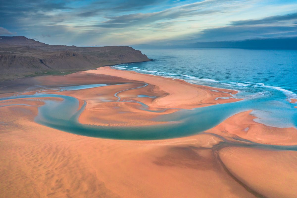 Red sand beach, Westfjords Iceland