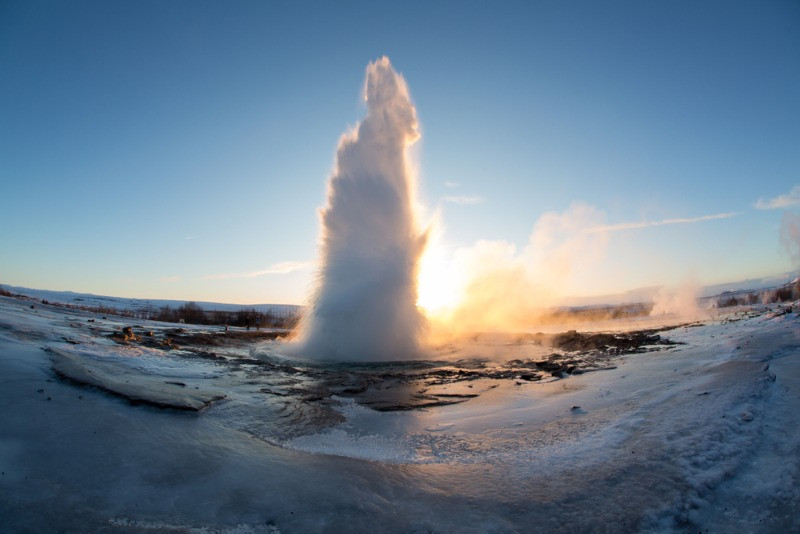 Strokkur geysir part of the Golden Circle one of the coolest routes in Iceland