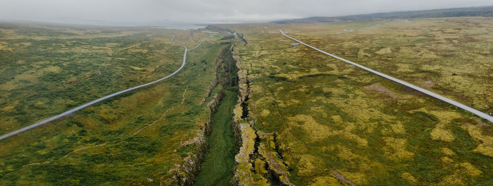 Iceland tectonic plates diverging at Thingvellir National Park