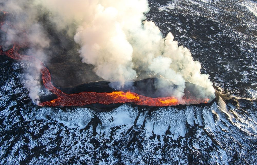 Volcano in Iceland erupting 