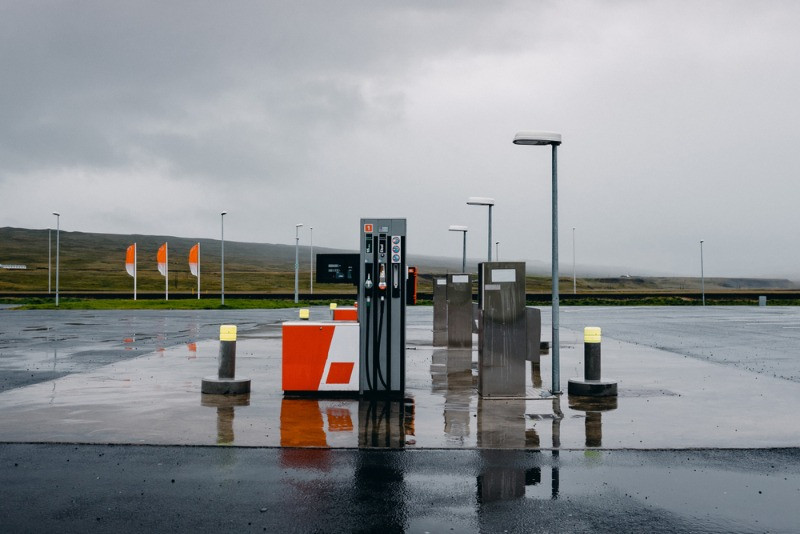 Icelandic N1 gas station on a rainy day -Gas Prices in Iceland