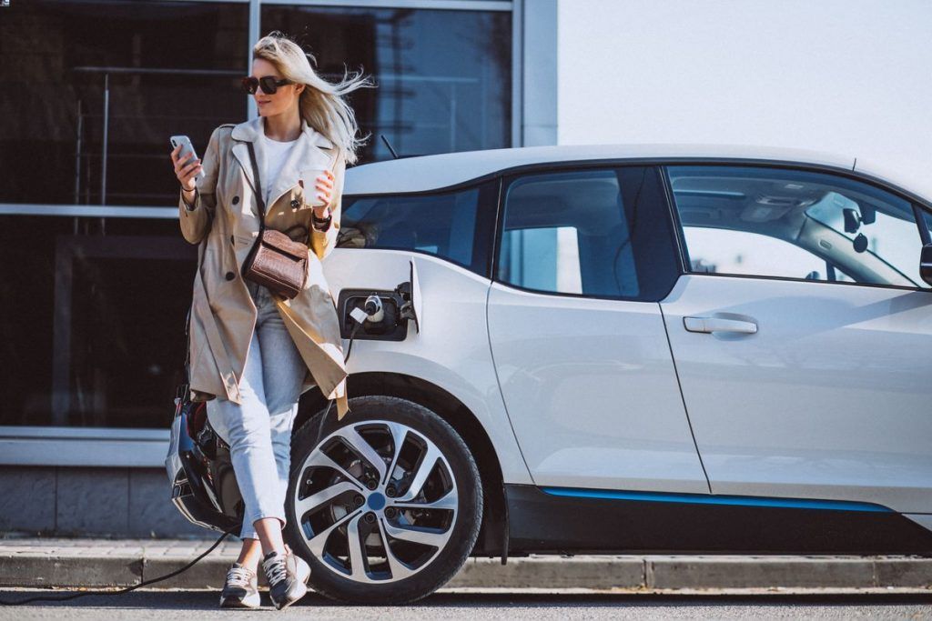 Electric car in Iceland charging