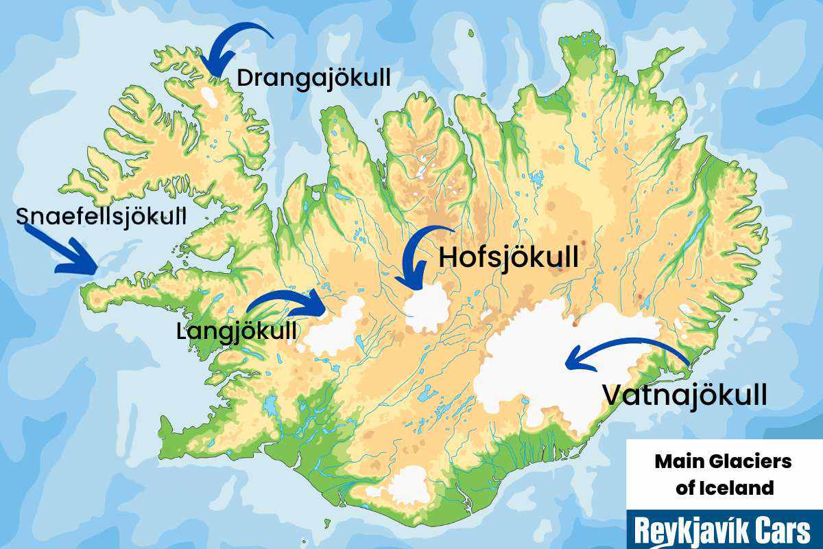 Iceland Glaciers Map