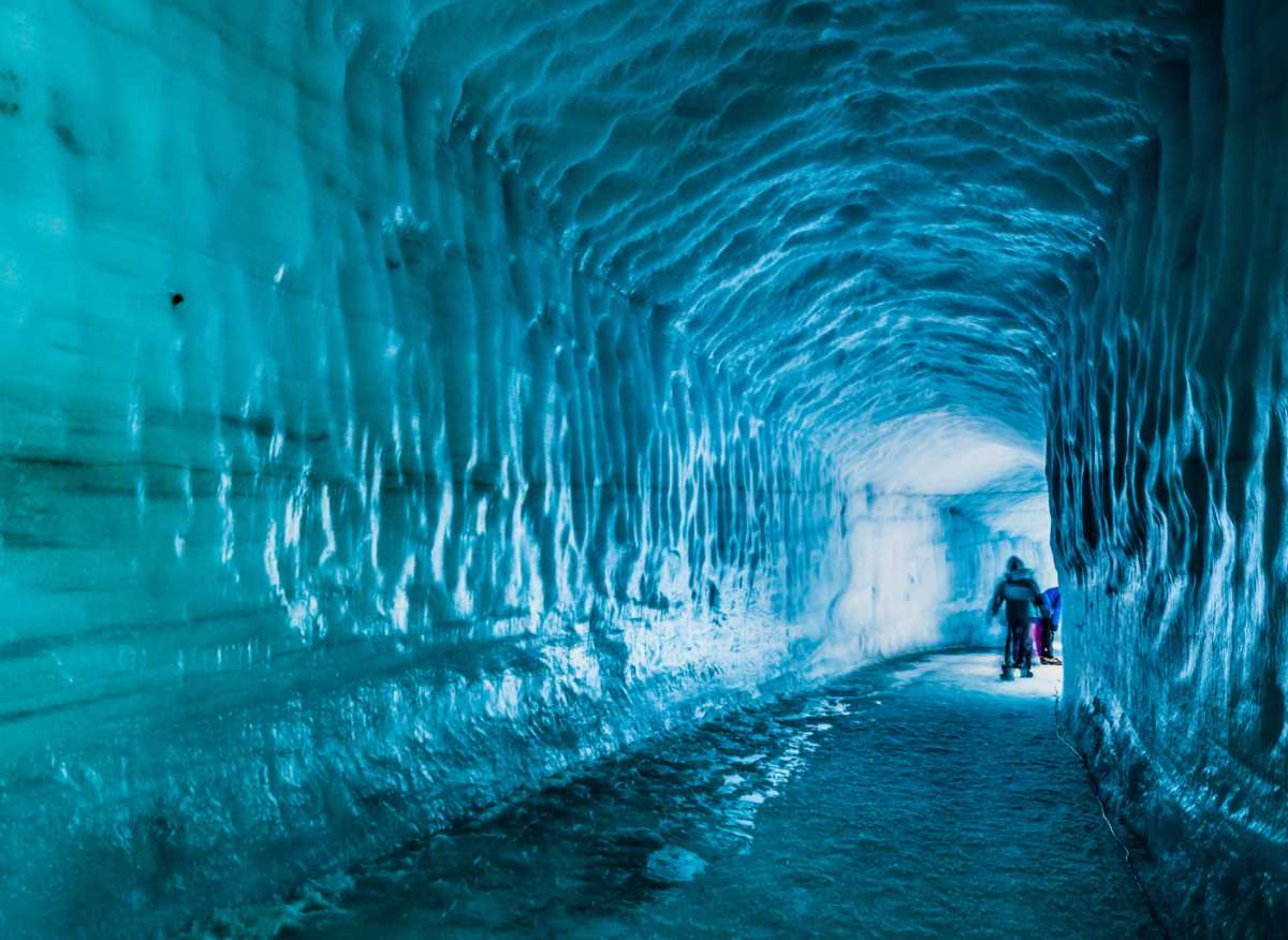 Iceland ice tunnel