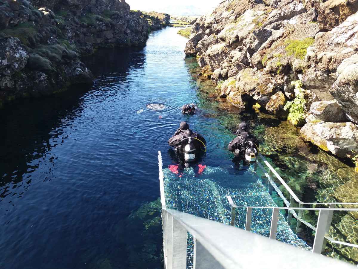 Diving activities in Iceland in June