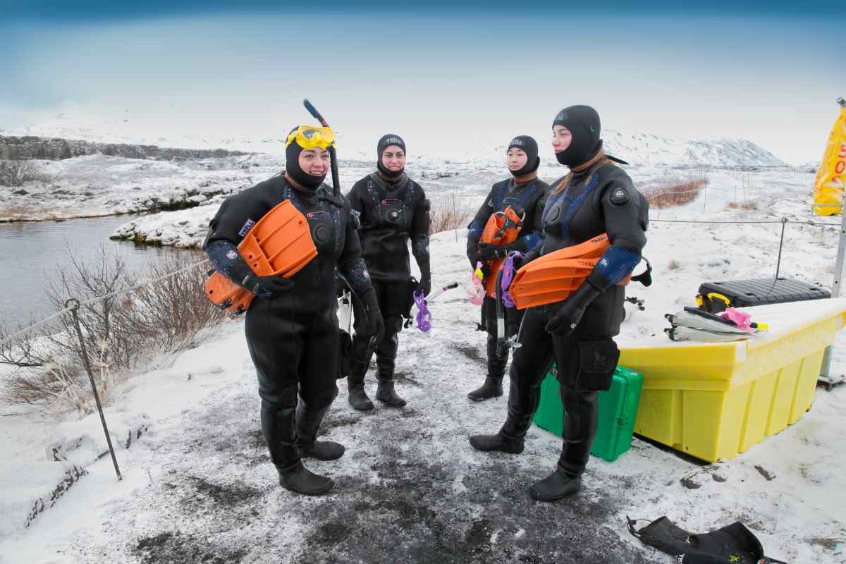 Diving in Iceland: wet suit
