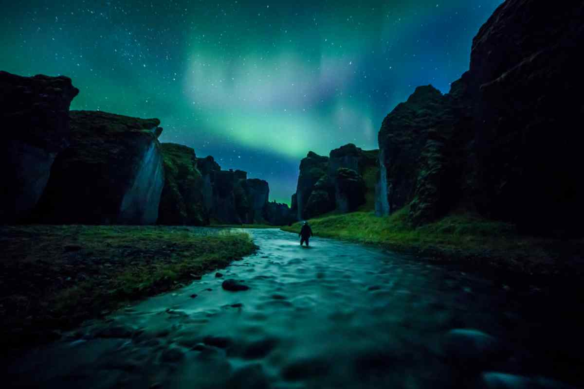 fjaðrárgljúfur Northern Lights