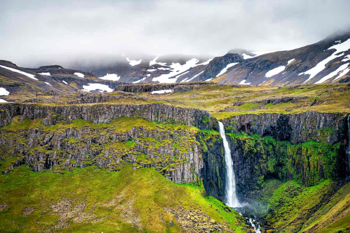 Green mountains of Iceland's highlands