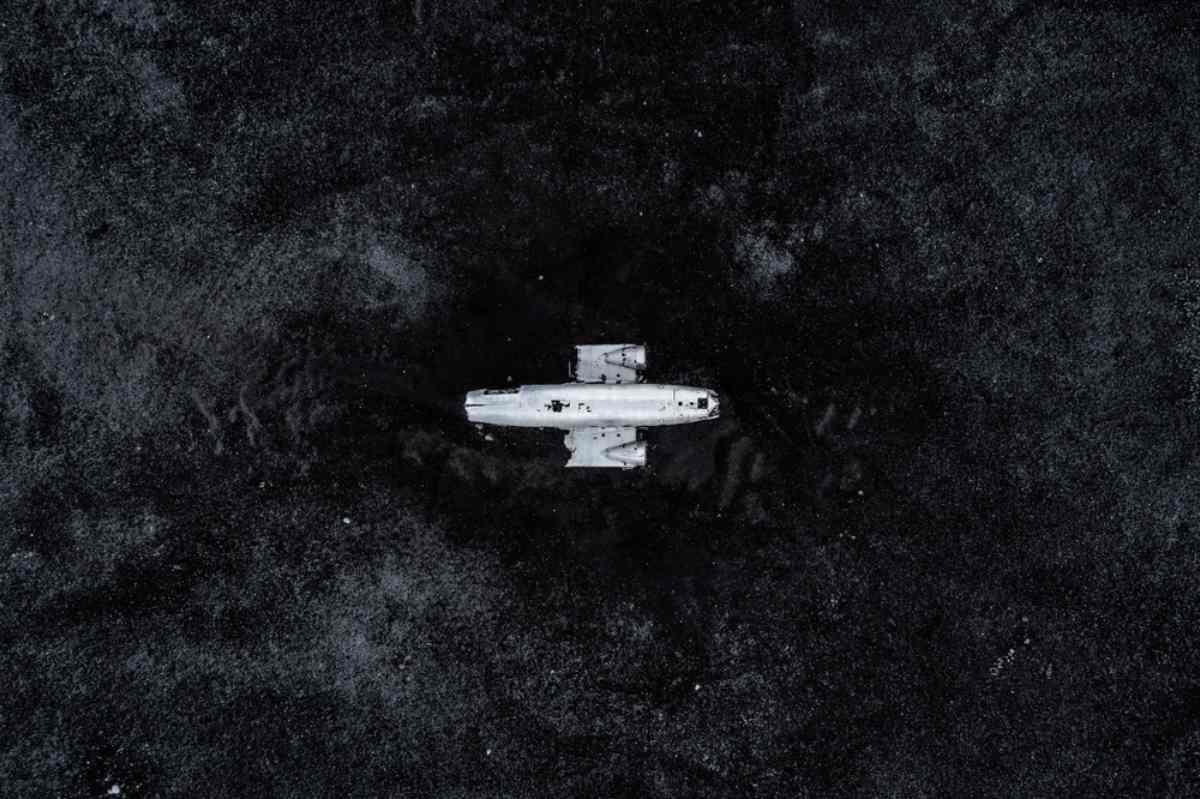 Drone shot of Sólheimasandur