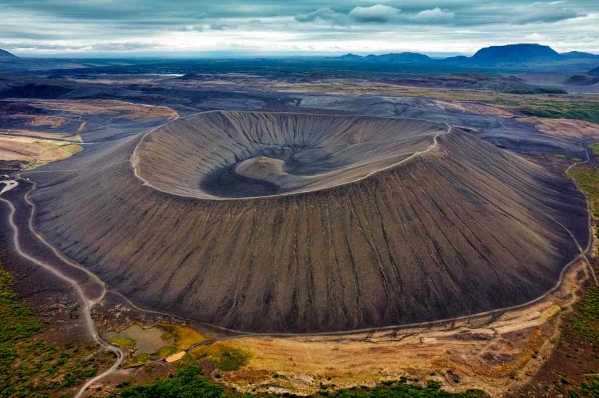 hverfjall volcano from the heights