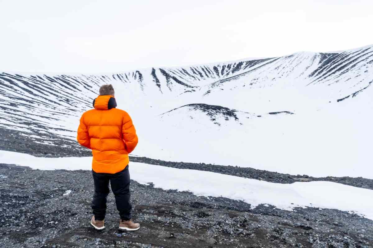 Tourist on top of Hverfjall cone