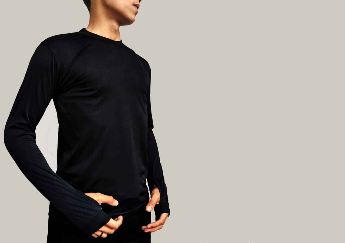 Man wearing themal underwear