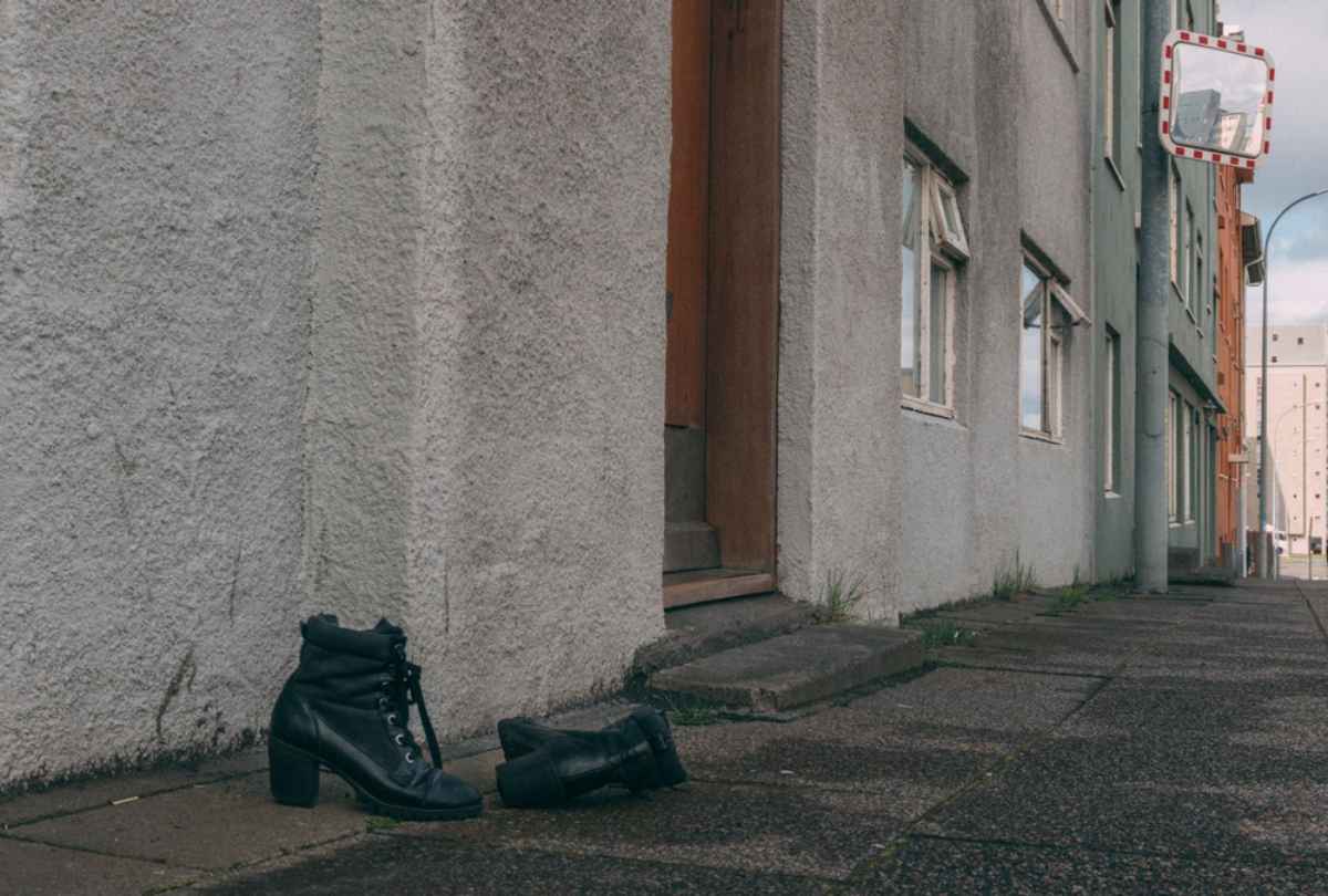 Abandoned high heel boots in Reykjavik