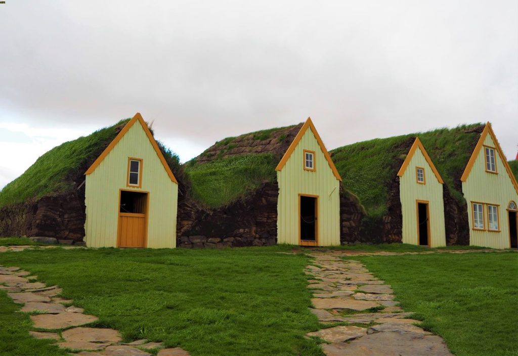 Viking tour to a turf house museum