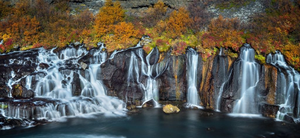 Waterfalls in Iceland Hraunfossar